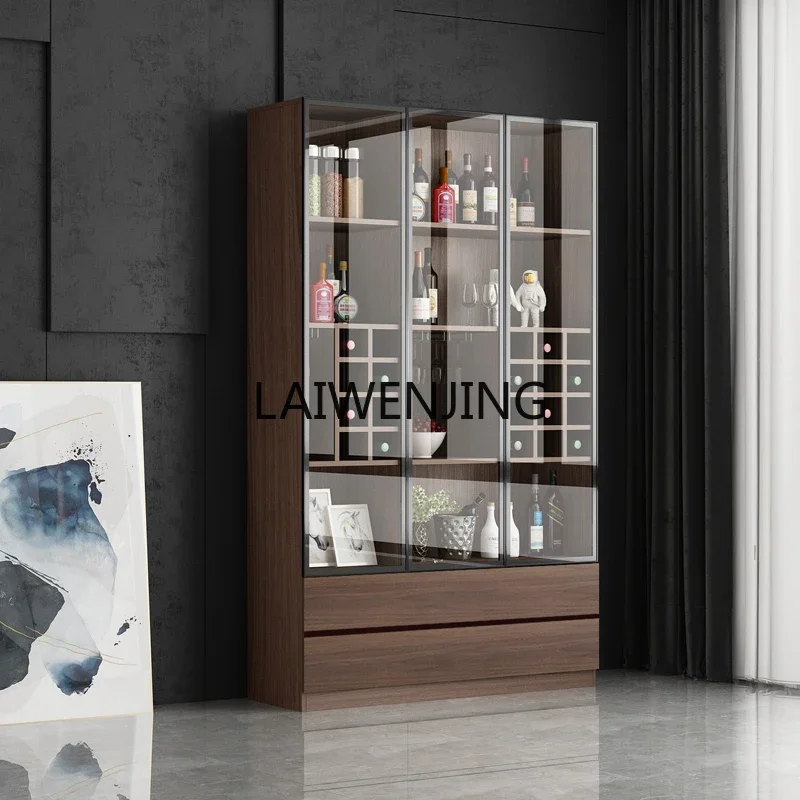 MJY wall wine cabinet display cabinet light luxury high-end glass door wine cabinet solid wood new model