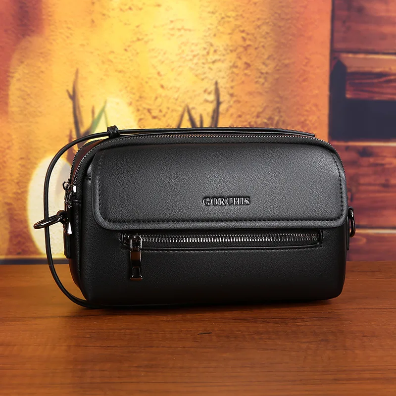 Men's multi-pocket square large capacity hand bill of lading multi-function shoulder bag portable travel commuting crossbody bag