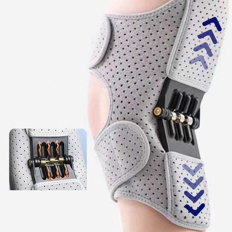 

Powerful Rebound Springs Knee Assistive Device Non-Slip Breathable Knee Booster Adjustable Spring Stabilizer Brace Joint Support