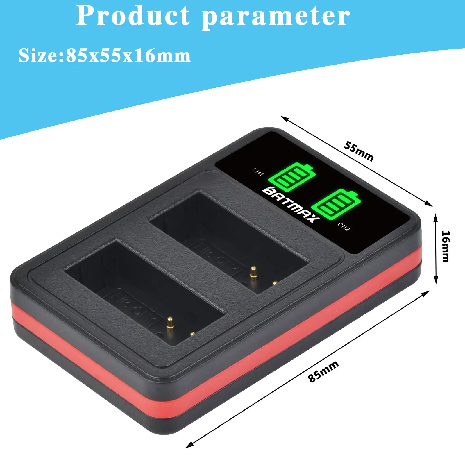 Batmax 1500mAh LP-E10 LPE10 Battery+New LED Dual Charger with Type C Port for Canon1100D 1200D 1300D 2000D Rebel T3 T5 T6