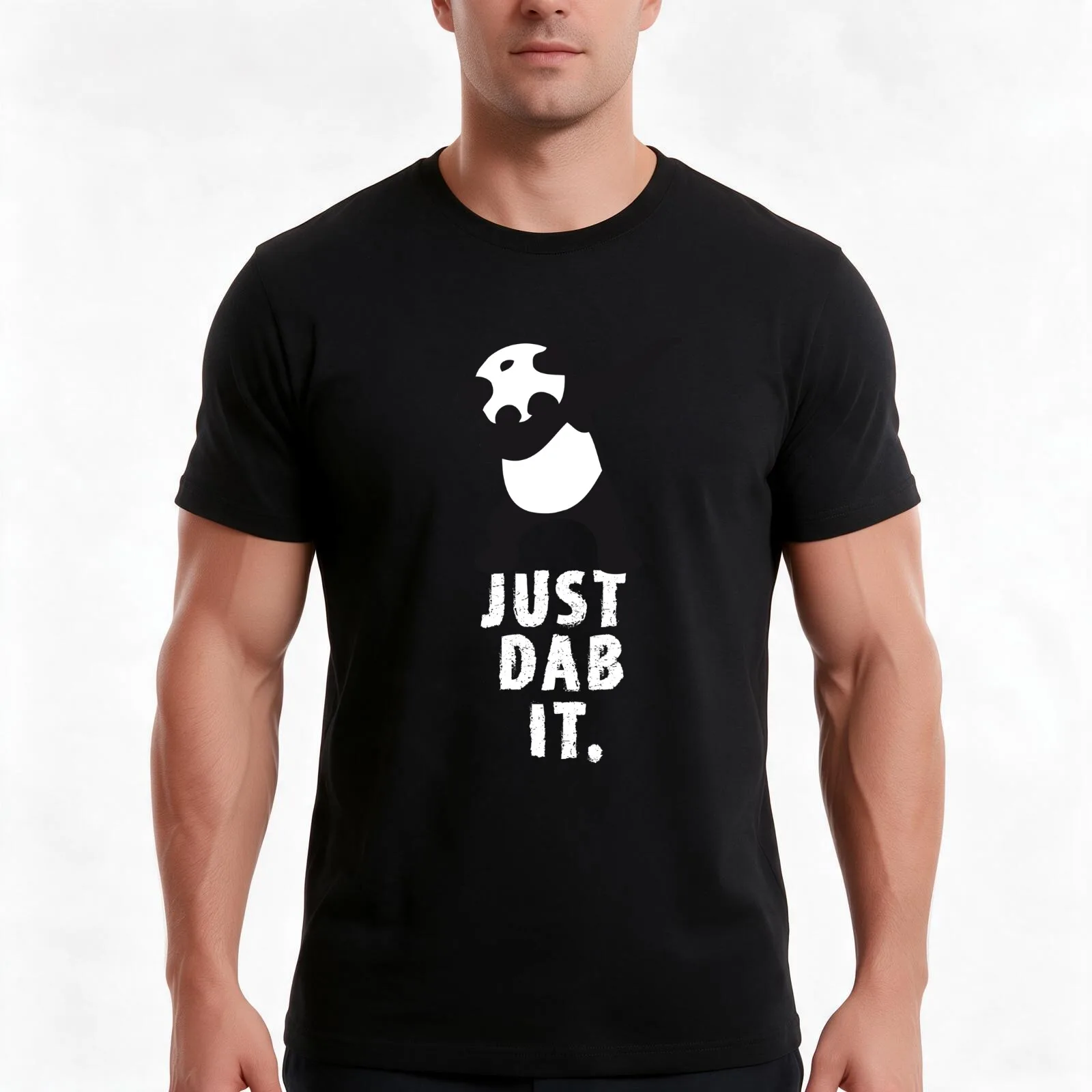 DAB PANDA dab dabber dance football touch down red T-Shirt, Summer Casual Cotton Tee, Oversized Streetwear Tops, 100% Cotton