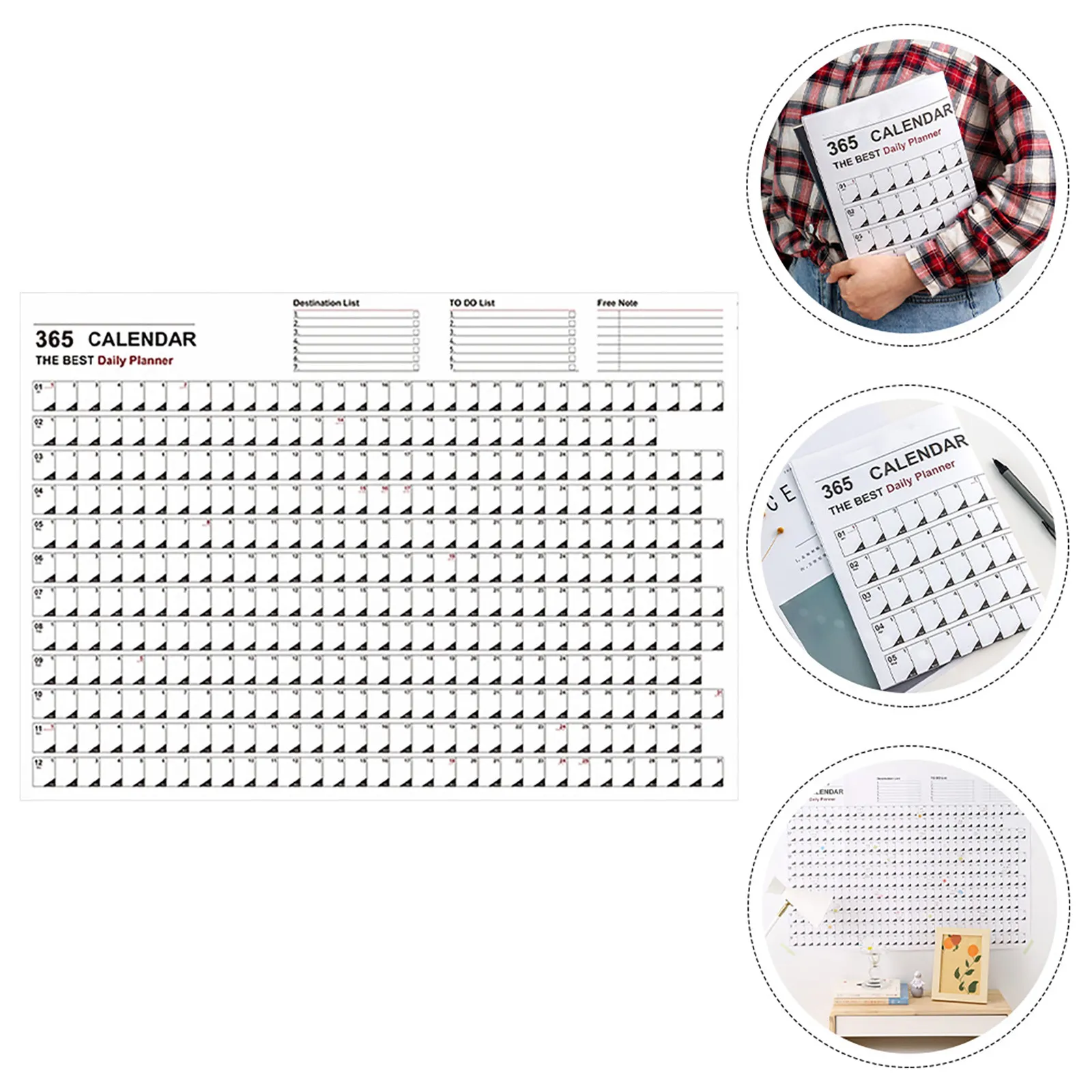 Elegant Multipurpose Wall Calendar 2023 High-Quality Paper Metal Frame Decorative Planner for Daily Scheduling Agenda and Home