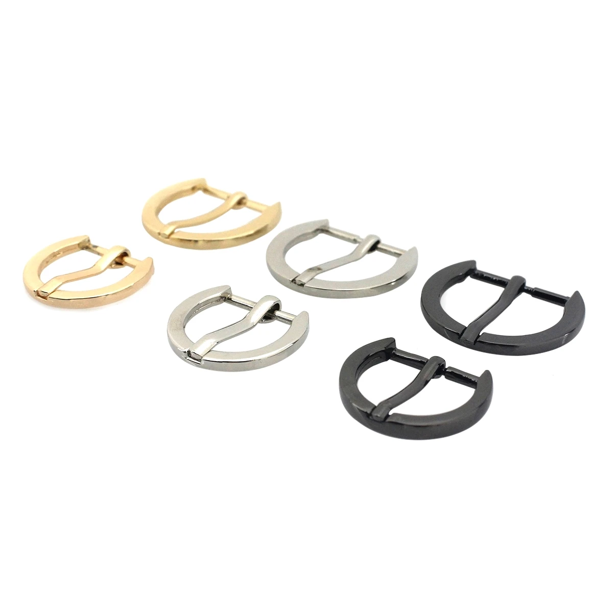 1pcs Metal Semicircle Shape Single Pin Belt Buckle Durable Adjuster Clasp for Leather Craft Bag Strap Belt Shoes Garment Webbing