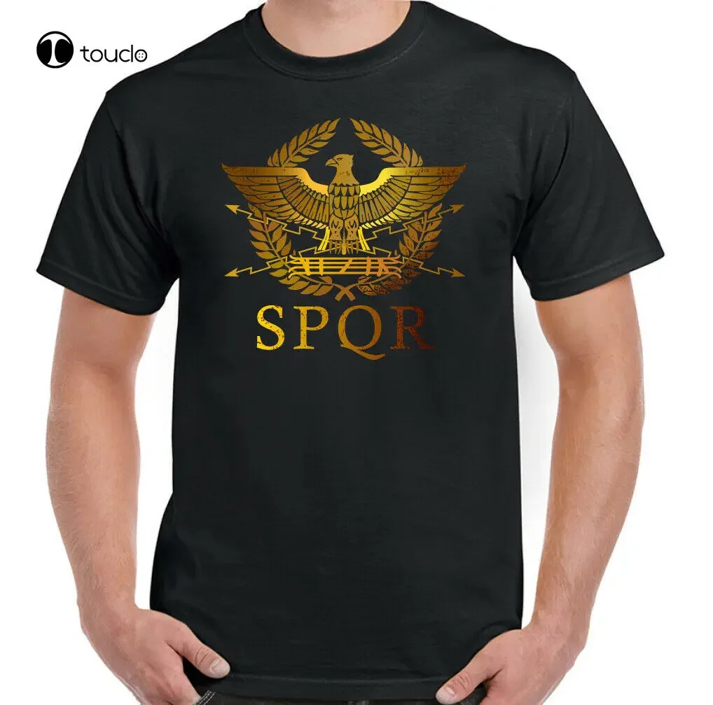 Spqr T-Shirt Mens Gym Training Toproman Empire Standard Gladiator Eagle Mma