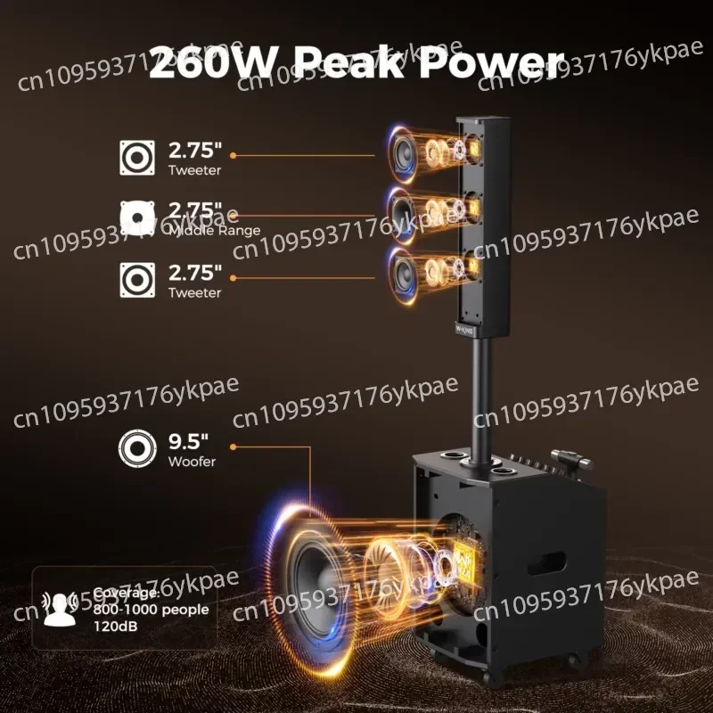 K22 Stage Line Array Speaker 160W Portable PA Karaoke System Sound Equipment DJ Speaker, Subwoofer Speaker