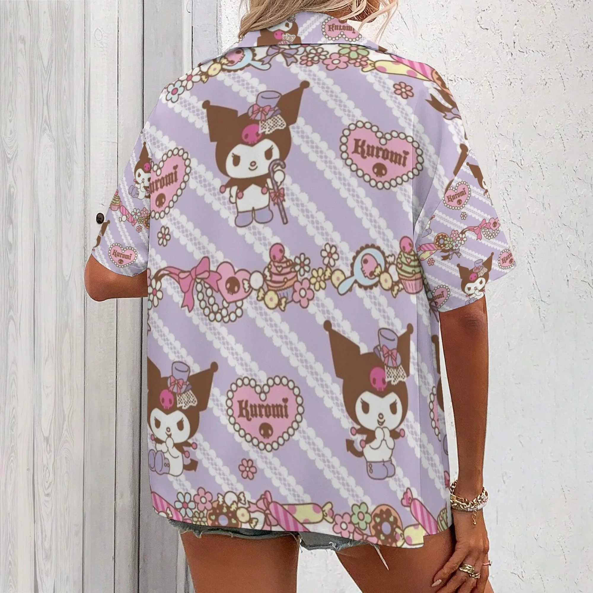 Camisa kuromi para crianças comentários coreanos muitas roupas kuromi camisas gráficas t shir camiseta feminina roupas femininas y2k mulher meninas n