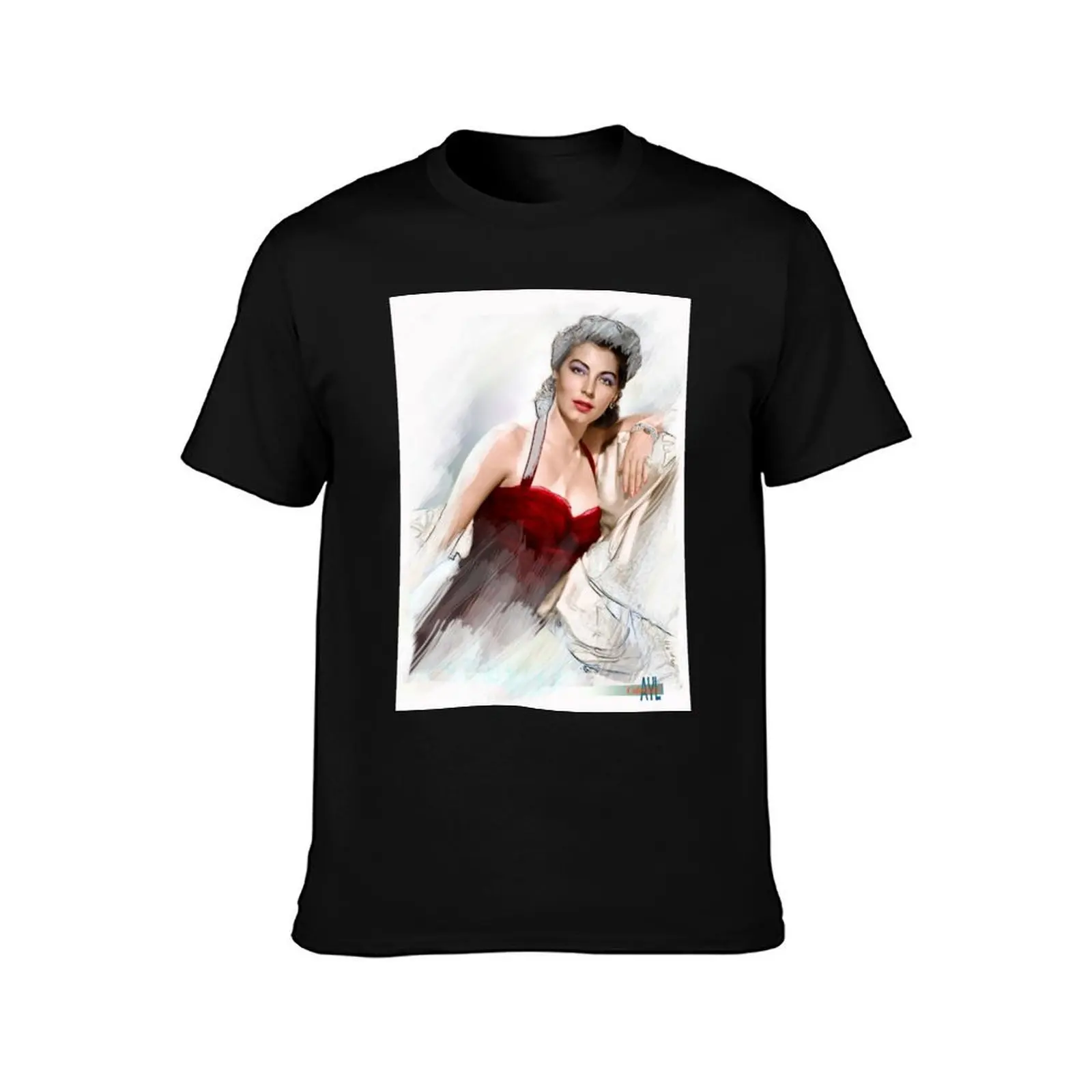 Ava Gardner Colorized & Stylized T-Shirt, Summer Casual Cotton Tee, Oversized Streetwear Tops, Vintage Graphic Print