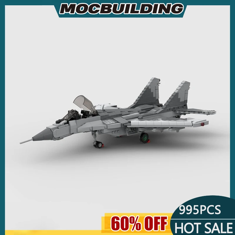 

Moc MiG-29A Building Bricks Military Aircraft Model Fighter Technology Modular Blocks Gifts Toys For Children DIY Sets Assembly