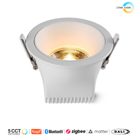 Embedded Tuya Zigbee/ DALI/ Matter/ 5 CCT Switchable/ LED Ceiling Downlight AC110V/ 220V Smart Black White Spotlight