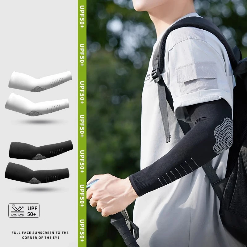 

Summer Sun Protection Arm Sleeves for Men Cycling Ice Silk Outdoor Sports Fitness Elastic Driving Fishing Breathable Arm Covers