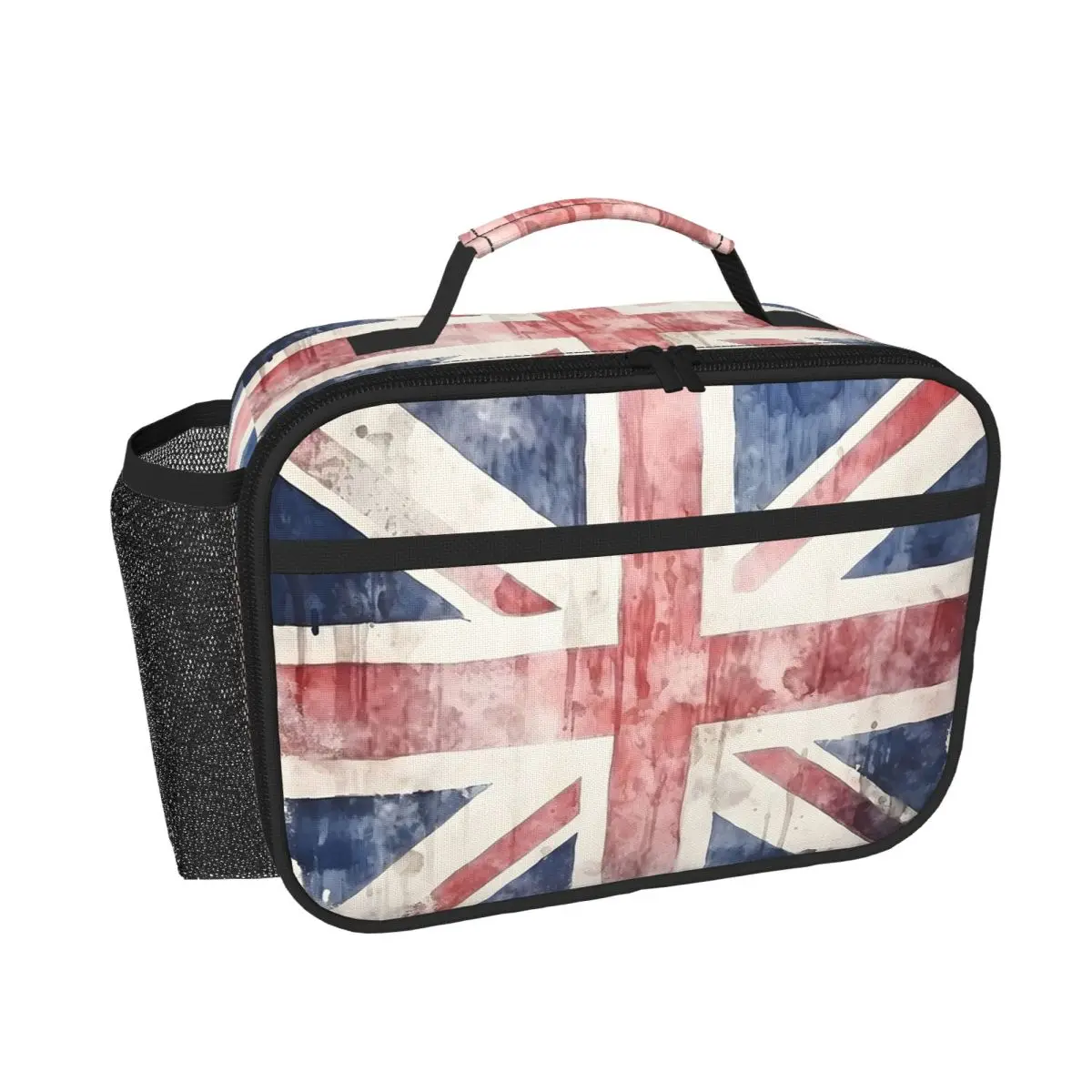 Watercolor Union Jack British Flag Print Insulated Lunch Bag for Women Kids Leakproof Food Boxes Thermal Lunch Box Tote