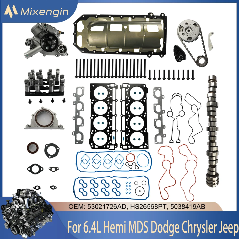 

MDS Camshaft Lifter Head Gasket Bolt Timing Chain Kit Water Pump Fit 6.4 L V8 Hemi For Dodge Challenger Chrysler 300 Jeep Grand