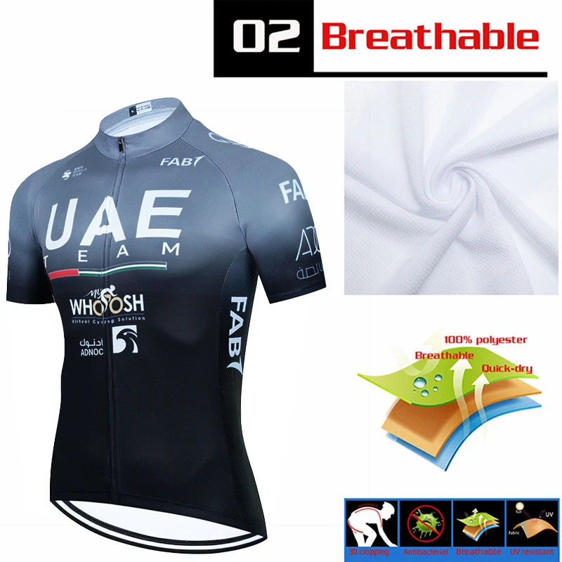 UAE 산악 자전거 완전 사이클링 2024 저지 세트, Mtb 젤 반바지, 로드 유니폼, 남성 의류, 남성 의류, 여름 자전거