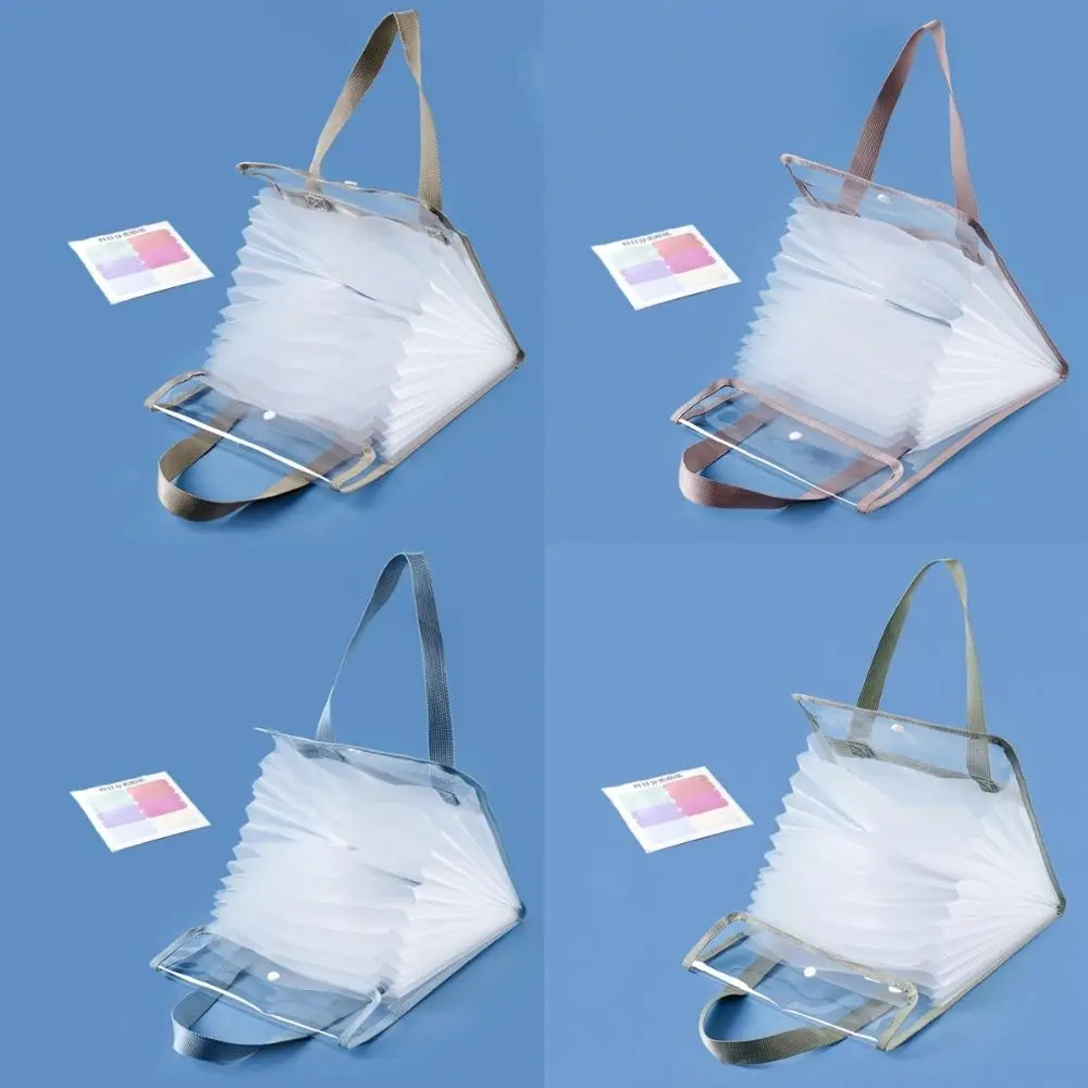 Portable 13 Pocket File Folders Multi-Layer Document Storage A4 Expanding Organ Bag Thickening Large Capacity Paper Organizer