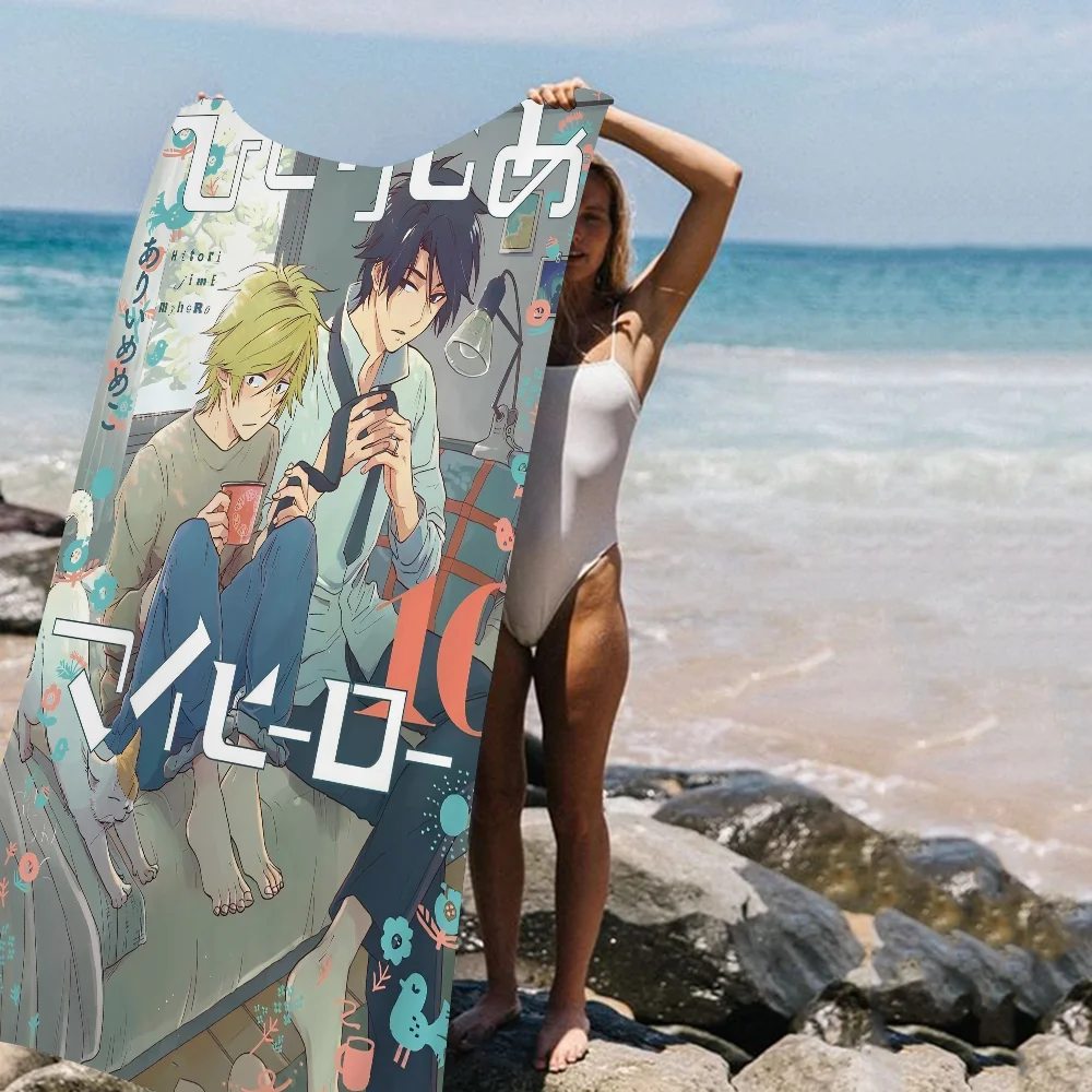 Hitorijime My Hero Microfiber Printed Beach Towel Mountain Climbing Yoga Beach Swimming Running Absorbent Soft Towel