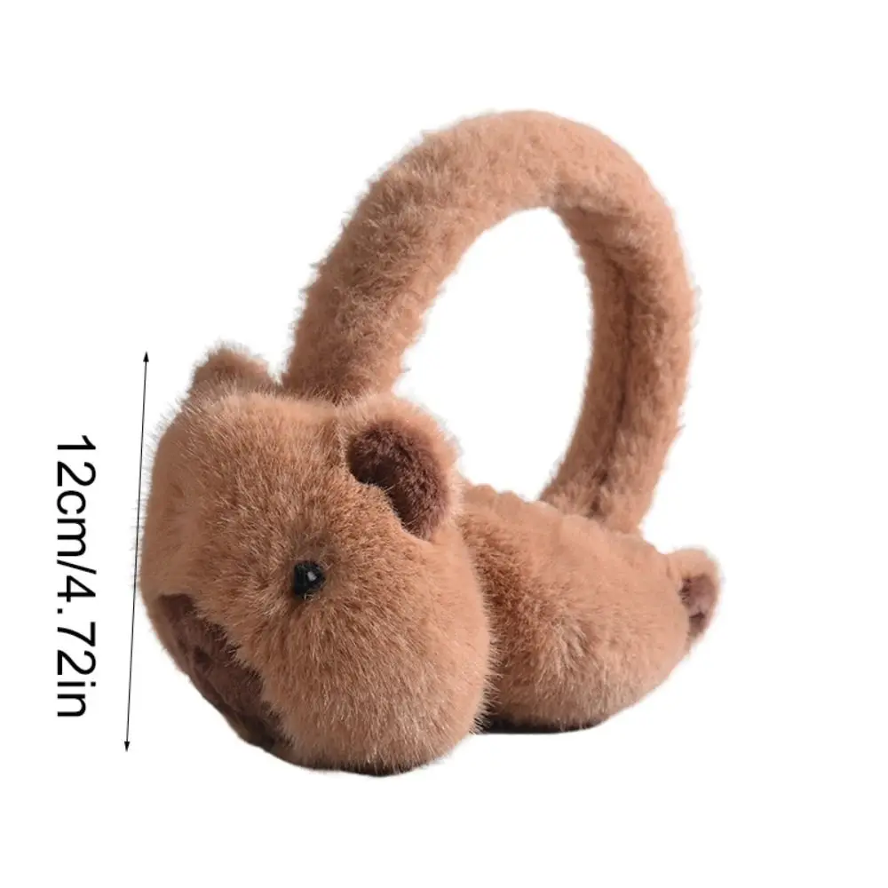 แฟชั่นการ์ตูน Capybara Plush Earmuffs Thicken อุ่นฤดูหนาวฝาครอบหูหูอุ่น Windproof พับ Earflap สาว