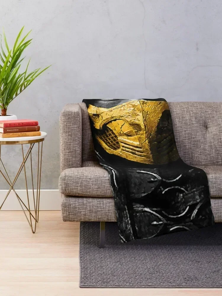 Mortal Kombat X Scorpion Throw Blanket Plaid on the sofa for winter Blankets