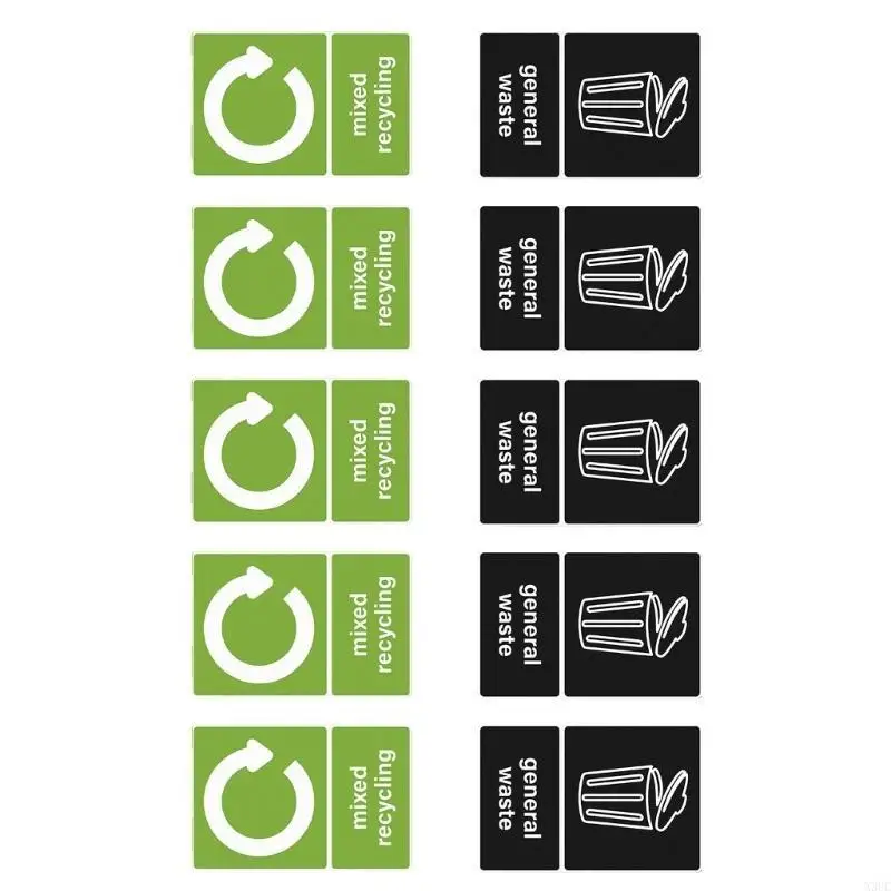 Recycle and Waste Management Decal 10Pack Recycle Stickers for Containers X3UC