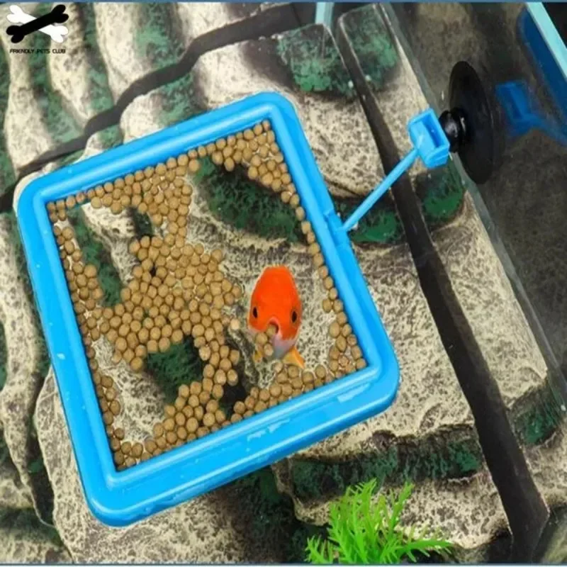 1pc Aquarium Feeding Ring Fish Tank Floating Food Tray Feeder Square Circle Fish Feeder Accessory Aquatic Pet Supplies