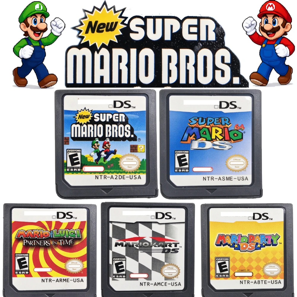 DS Game Card Platformer Racing Party Adventure Classic 64 Kart Retro NDS Cartridge Video Game Collection Cartridge Console Gifts