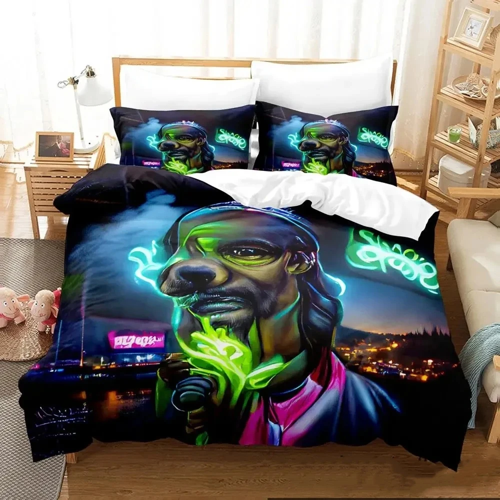 

3D Print Snoop Dogg Rapper Bedding Set Boys Girls Twin Queen King Size Duvet Cover Pillowcase Bed boys Adult Home Textileextile