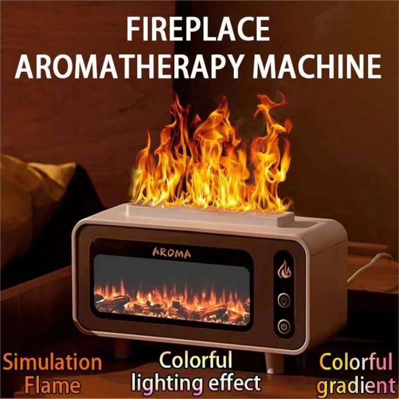 

Fireplace Aromatherapy Humidifier Home Bedroom Creative USB Large Fog Volume Flame Diffuser