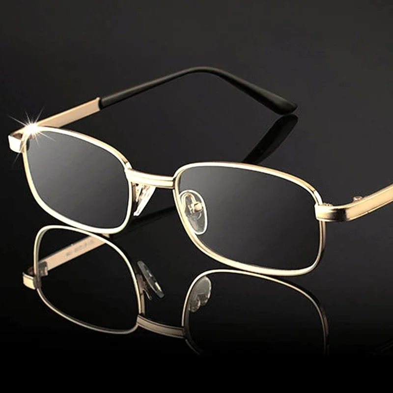 Männer Lesebrille HD Brillen Metallrahmen Presbyopie Brille Unisex Brille 0 bis +4,0 Brillen – Detail 2