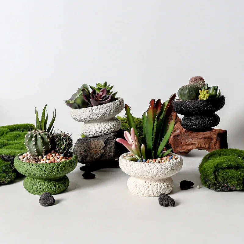 Succulent Flowerpot Bonsai Moss Ball Tray Cactus Pots for Plants Household Desktop Ornament Garden Planting Tools Gardening Gift