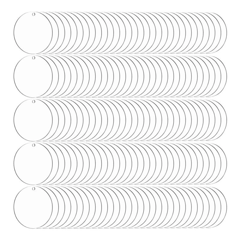450 Pcs Round Acrylic Keychain Blanks 2 Inches Clear Acrylic Circles Discs Transparent For DIY Keychain Craft Project