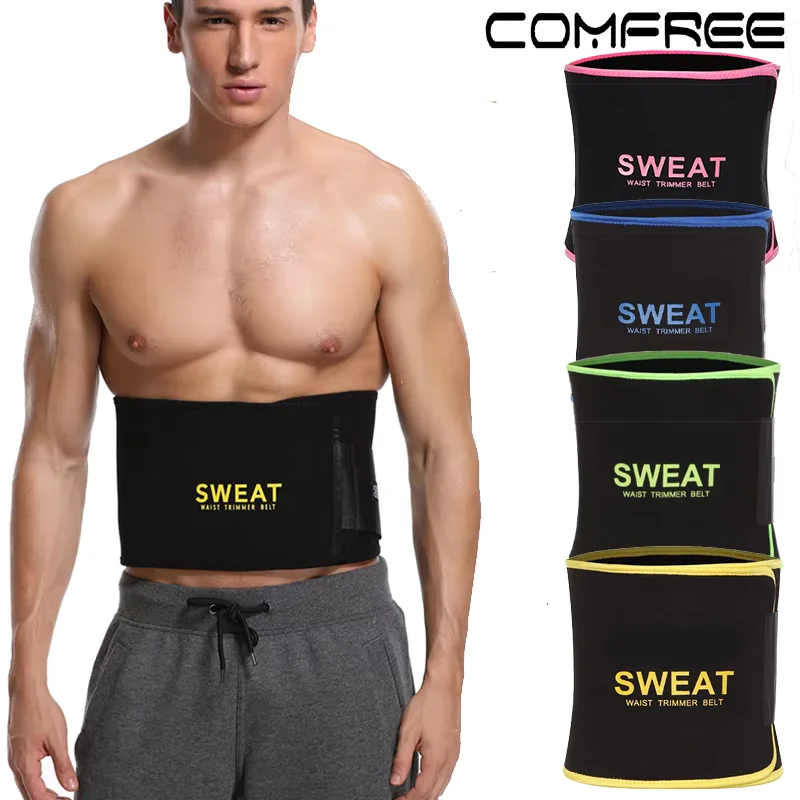 1 PCS Men's Waist Trimmer Belt Neoprene Sweat Wrap High Stretch Body Shaper Cinchers Tummy Control Stomach Back Lumbar Support Fitness Workout Shapewear Band