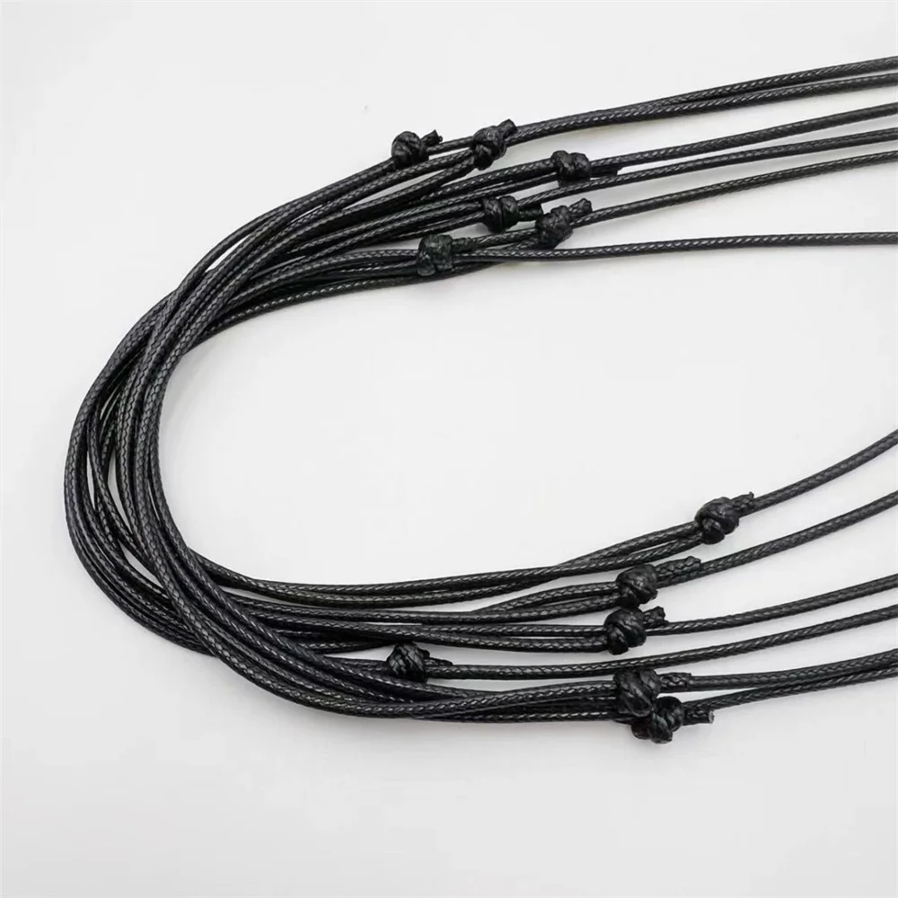 100pcs 1.5mm Black Wax Cord Necklace Cord 56cm Length Adjustable For DIY Craft Jewelry Making Ornament Accessories Wholesale