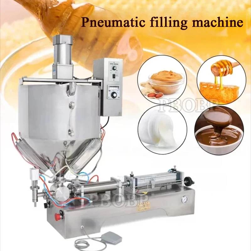 

Automatic Desktop Peristaltic Pump Liquid Oil Filling Machine Mixer And Heater Hopper For Sauce Jam Cream Filling Machine