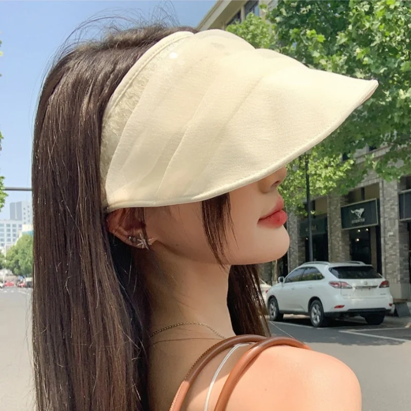 

Fisherman Hat Women Summer Outdoor UV large brim sunscreen hat Korean solid color show face small sun hat beach hat