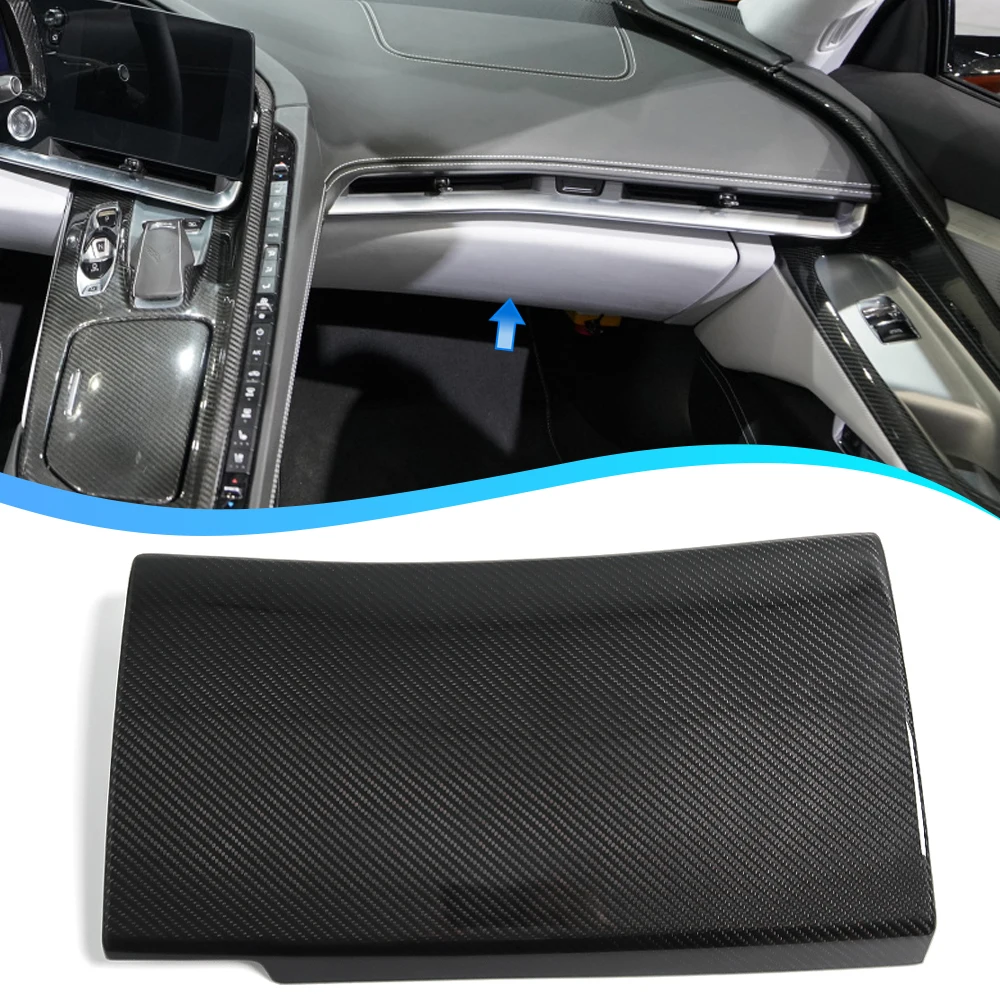 

For Corvette C8 Stingray Convertible Coupe Z51 Z06 2020 2021 2022 2023 Passenger Storage Box Panel Dry Carbon Fiber Car Trim