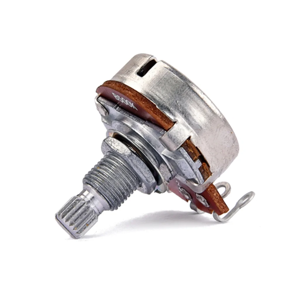 

Large Potentiometer 500K Ohm Long Knurled Split Shaft B Type Linear Taper For Guitar Volume Tone Control Replacement