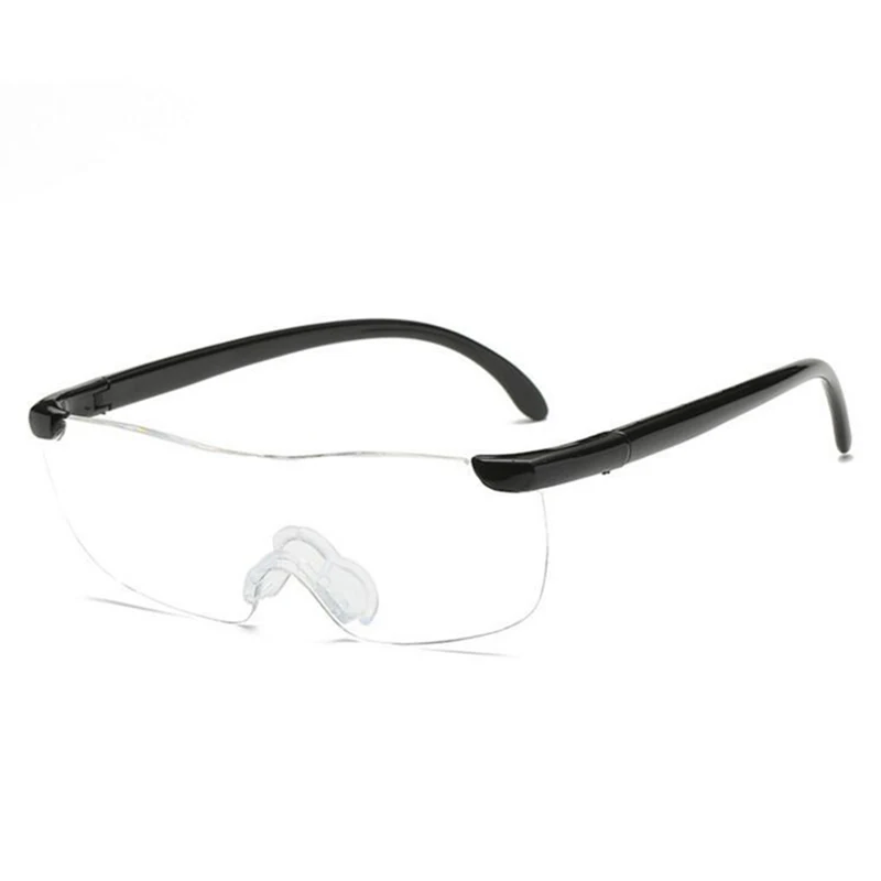 1.6X + 250 Degree Full Lens Magnifier Reading Glasses, Eyewear Magnifying Glasses for Seniors Reading Black Frame /Clear