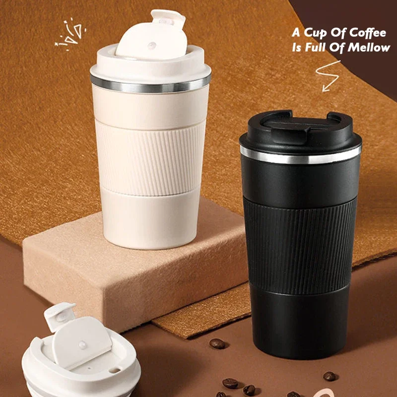 510ml 304 Stainless Steel Vacuum Insulated Portable Coffee Cup Outdoor Thermos Cup Sealed Thermal Insulation Trailing Mug Water