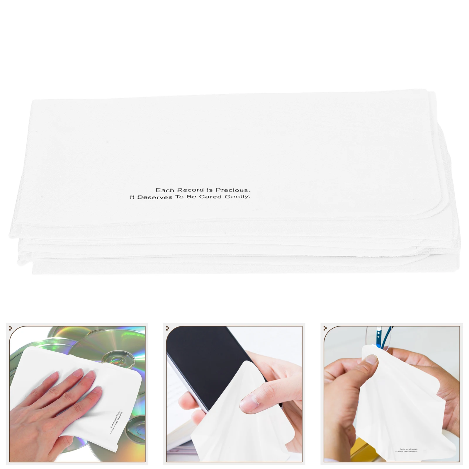

5pcs Cd Cleaner Cloth Microfiber Dust Wipes Scratch Resistant Vinyl Record Cleaning Enhanced Sound Quality Portable Travel Disc