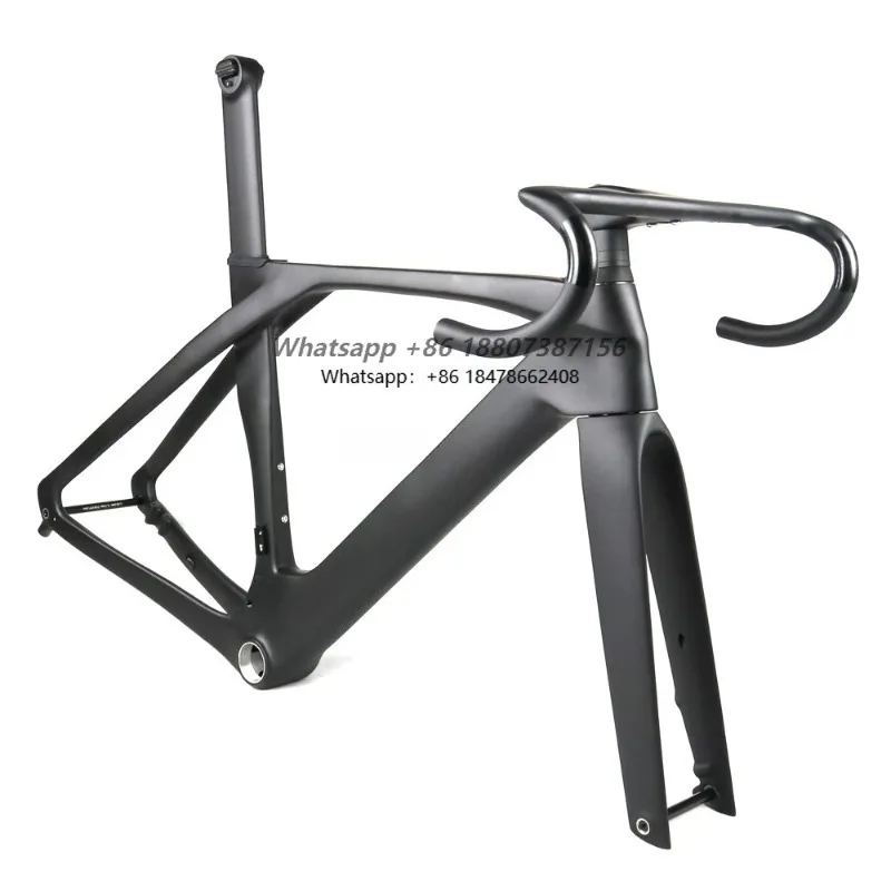 

700c Carbon Fiber Road Bike Frame Aero Full Internal Frameset with T47 BB Matte Surface Processing for Road Bicycles