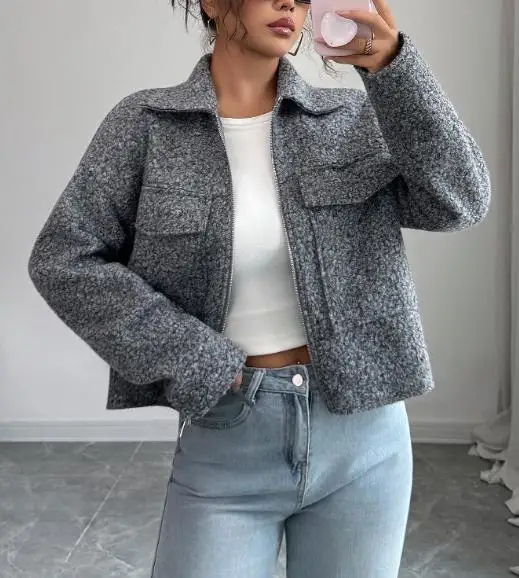 Autumn & Winter Elegant Long Sleeve Jacket for Women's Clothing Temperament Commuting Female Fashion Casual Lapel Coat