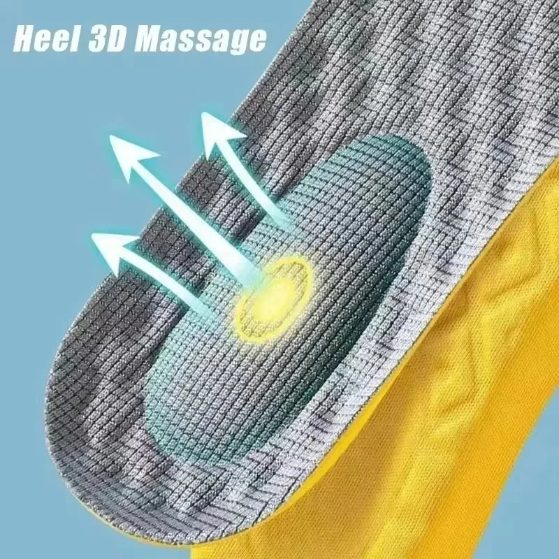4D Latex Sports Insole Men Women Sneakers Shoes Pads for Summer High Elasticity Soft Breathable Running Insoles Sole Air Cushion