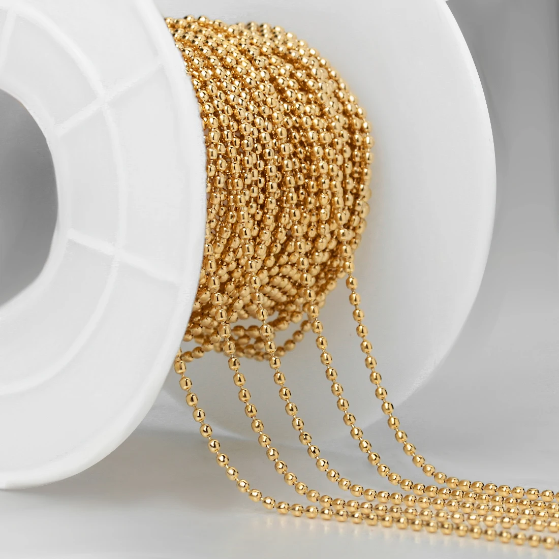 

10 ярдов/рулон, цепочка из бисера из нержавеющей стали, 1,5/2/2,4/3 мм, шариковая цепочка, золотые цепочки для браслета, ожерелья, изготовление ювелирных изделий своими руками
