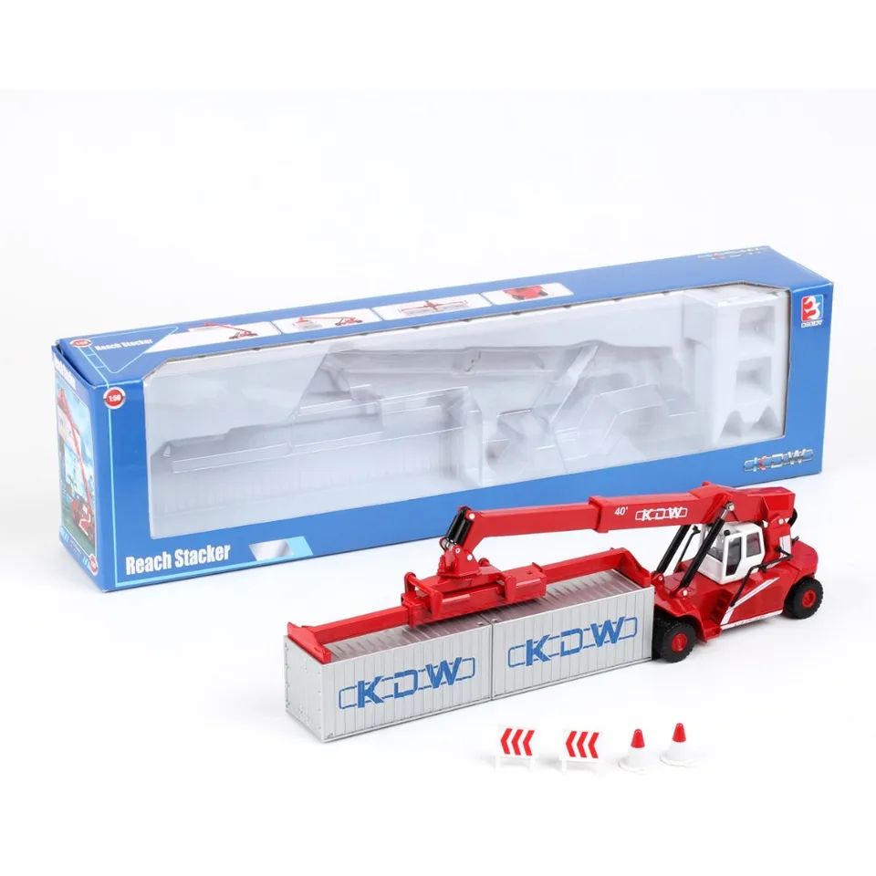 ミニカー KDW Reach Stacker 1:50 1:50 KDW Alloy Container Crane Diecast Truck Model Toy Stacker