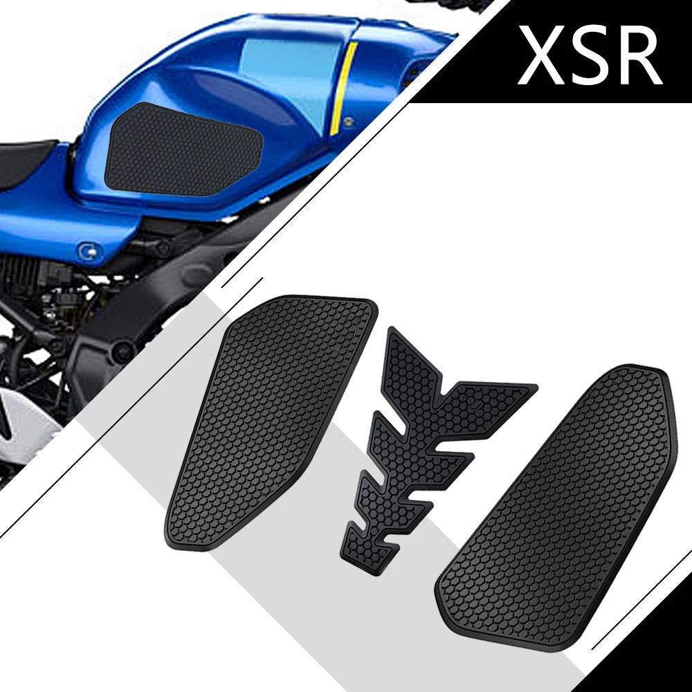 For Yamaha XSR900 XSR 900 Abarth 2022 2023 Motorcycle Accessories Non-slip Side Fuel Tank Stickers Waterproof Pad Rubber Sticker