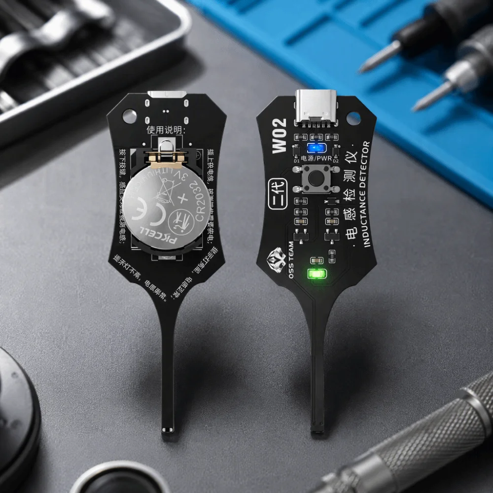 Non-Contact Detection Inductance Tester Type-C Interface Green Light Indicator Inductor Detector DC 5V Power