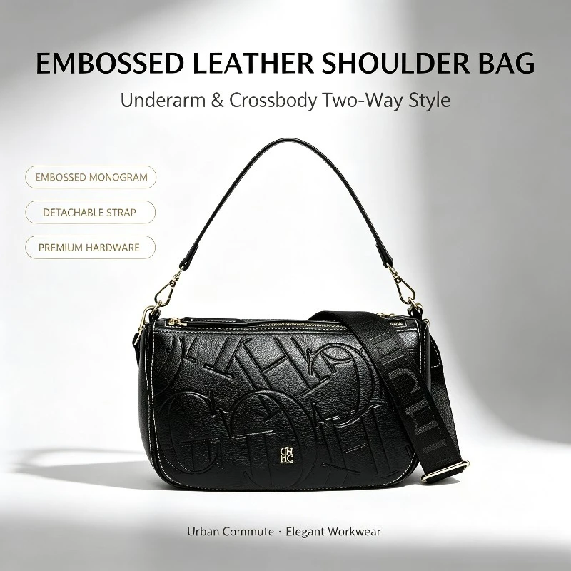 CHHC Women Camera Crossbody Bag Small Square Purse Double Zipper Classic Letter Wide Strap Trendy Casual Handheld