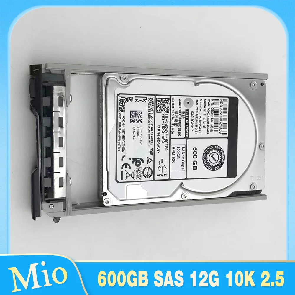 

600GB For DELL R440 R640 SAS 12G 10K 2.5" 6DWVP 06DWVP Hard Disk