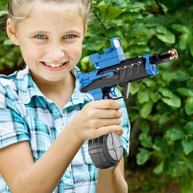 Pistolet à eau électrique à flamme simulée pour enfants, jouets d'été en plein air, plage, piscine, jeu de combat, capteur automatique, lumières, pistolet à eau, cadeau
