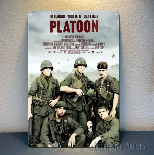 Platoon Oliver Stone Movie Metallposter – Schild – Größe: 20 x 30 cm – Aluminium