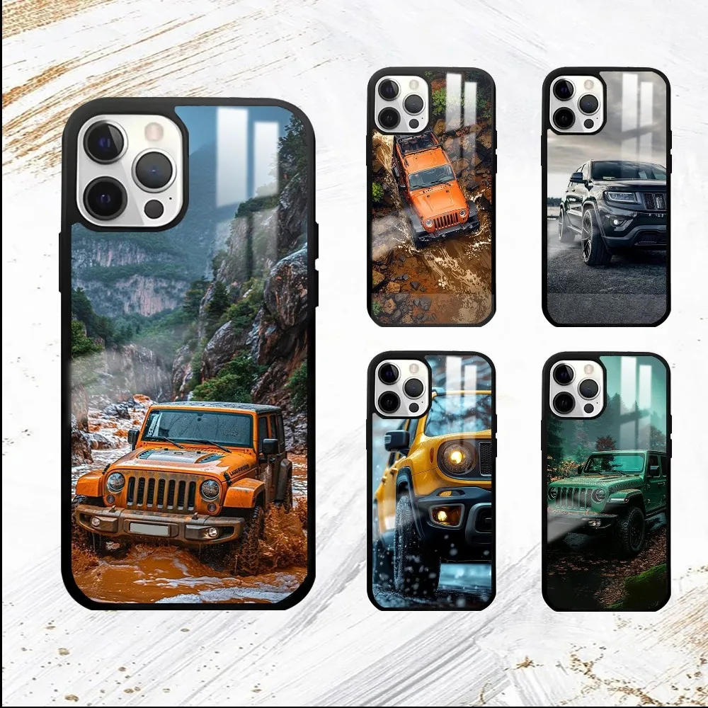 J-Jeeps off road SUV Phone Case For iPhone 16 15 14 13 12 11 Pro Max Plus Mini PC Mirror Fashion  phone case